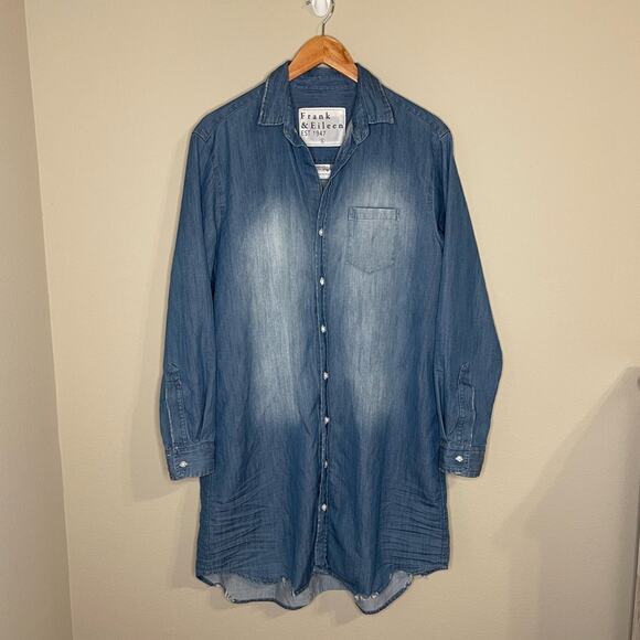 Frank & Eileen Mary Shirtdress in Indigo Denim Wash L - Picture 2 of 10